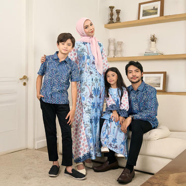 [New Collection] ZM Zaskia Mecca - Sarimbit Family Set 3 - Lilya Raya Series | Dress Wanita | Kemeja Koko Pria Anak
