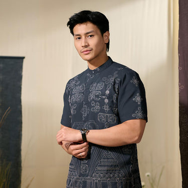 [Raya Collection] ZM Zaskia Mecca - Sarimbit Family Set 2 - Jejak Teduh Ruma | Blouse Wanita | Kemeja Koko Pria Anak