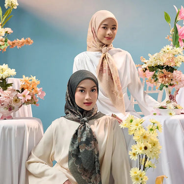 [INCLUDE HARD BOX] ZM Zaskia Mecca - Scarf Bunga Pertiwi Edisi Rasuna Said | Material Voal Alaska Premium | Hijab Motif Segi Empat