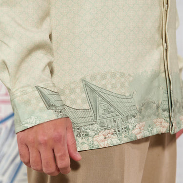 [Raya Collection] ZM Zaskia Mecca - Sarimbit Family Set 1 - Jejak Teduh Huta | Dress Wanita | Kemeja Koko Pria Anak