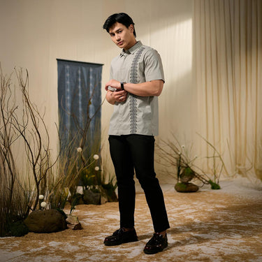 [Raya Collection] ZM Zaskia Mecca - Sarimbit Family Set - Jejak Teduh Series Arta Pusaka | Dress Wanita | Kemeja Pria Anak