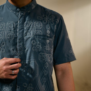 [Raya Collection] ZM Zaskia Mecca - Bayuta Kemeja Pria Pendek - Jejak Teduh Edisi Ruma - Koleksi Ramadhan Series