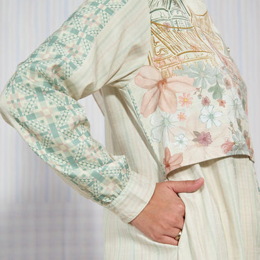 [Raya Collection] ZM Zaskia Mecca - Sarimbit Family Set 2 - Jejak Teduh Huta | Dress Wanita | Kemeja Koko Pria Anak