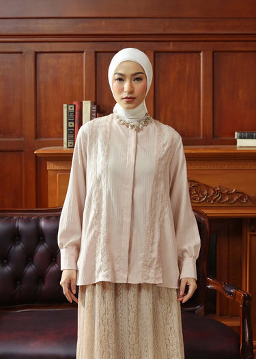 ZM Zaskia Mecca - Sarimbit Family Set Sand - Edisi Senandung Alam - Raya Collection Koleksi Lebaran Premium