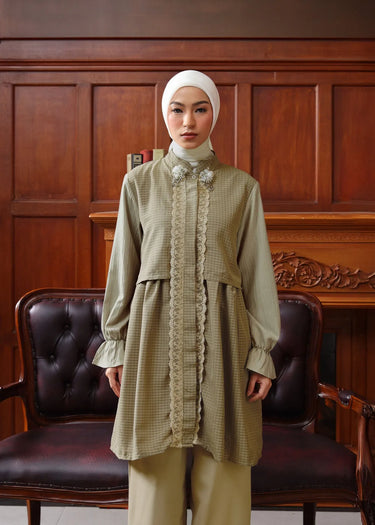 ZM Zaskia Mecca - Sarimbit Family Set Dark Clove - Edisi Senandung Alam - Raya Collection Koleksi Lebaran Premium