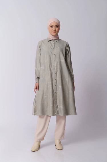 ZM Zaskia Mecca - Heyza Midi Dress - Aksara Nusantara - Edisi Aksara Jawa