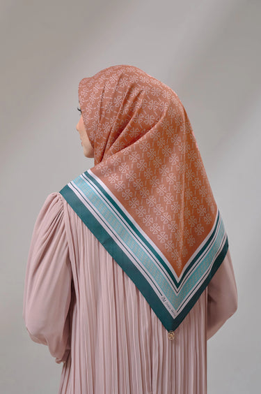 [INCLUDE PREMIUM HARD BOX] ZM Zaskia Mecca - Inisial Monogram Series Scarf Voal - Hijab Square Motif Kerudung Segi Empat