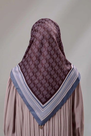 [INCLUDE PREMIUM HARD BOX] ZM Zaskia Mecca - Inisial Monogram Series Scarf Voal - Hijab Square Motif Kerudung Segi Empat