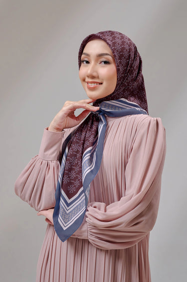 [INCLUDE PREMIUM HARD BOX] ZM Zaskia Mecca - Inisial Monogram Series Scarf Voal - Hijab Square Motif Kerudung Segi Empat