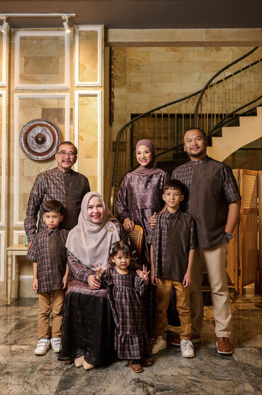 ZM Zaskia Mecca - Sarimbit Family Set 2 Browny - Teman Serumpun - Edisi Kamboja - Raya Collection Koleksi Lebaran Premium