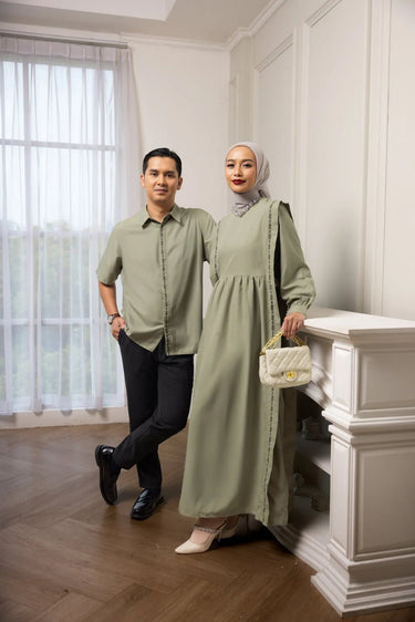 ZM Zaskia Mecca - Sarimbit Couple Set Sage - Romansa Khatulistiwa - Edisi Bunga Wijayakusuma