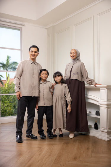 ZM Zaskia Mecca - Sarimbit Family Set Ash - Romansa Khatulistiwa - Edisi Bunga Wijayakusuma