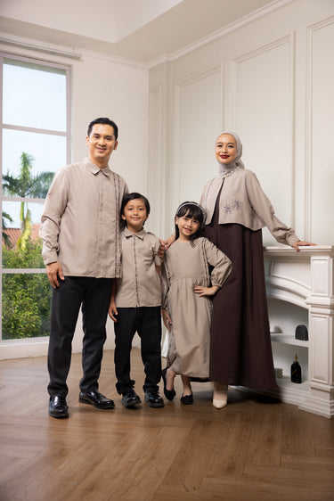 ZM Zaskia Mecca - Sarimbit Family Set Ash - Romansa Khatulistiwa - Edisi Bunga Wijayakusuma