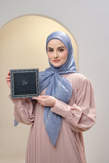 [INCLUDE PREMIUM HARD BOX] ZM Zaskia Mecca - Laos Scarf Hijab Motif Segiempat Square - Teman Serumpun - Edisi Laos