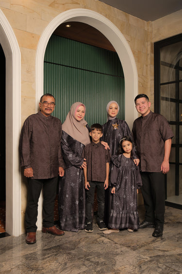 ZM Zaskia Mecca - Sarimbit Family Set 2 Cocoa - Teman Serumpun - Edisi Laos - Raya Collection Koleksi Lebaran Premium