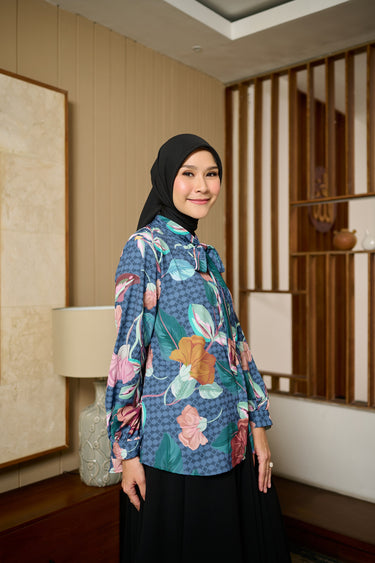 [New Collection] ZM Zaskia Mecca - Mialy Blouse Kemeja Wanita - Monogram Rupa | Ramadhan Series
