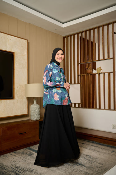 [New Collection] ZM Zaskia Mecca - Mialy Blouse Kemeja Wanita - Monogram Rupa | Ramadhan Series