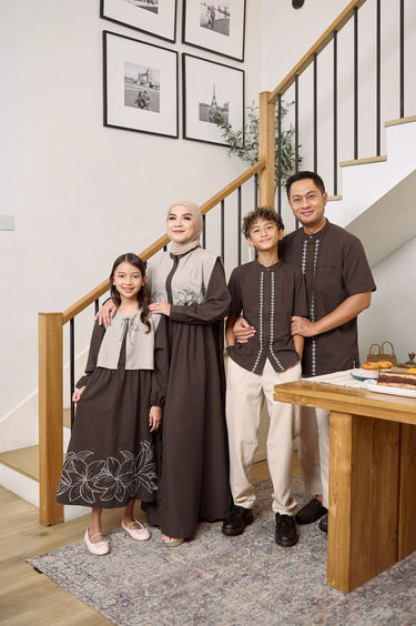 [New Collection] ZM Zaskia Mecca -Sarimbit Family Set - Lilya Puspita | Gamis Wanita | Kemeja Koko Pria Anak