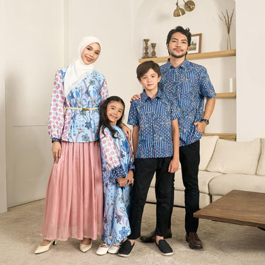 [New Collection] ZM Zaskia Mecca - Sarimbit Family Set 4 - Lilya Raya Series | Blouse Wanita | Kemeja Koko Pria Anak