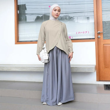 ZM Zaskia Mecca - Ramia Blouse Kemeja Wanita Daily - Detil Bahan Ramsera Katun Premium
