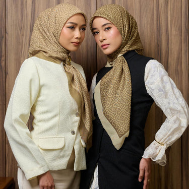 [INCLUDE HARD BOX] ZM Zaskia Mecca - Scarf Monogram Series Liris | Hijab Premium Square Motif Kerudung Segi Empat
