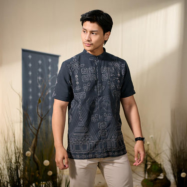 [Raya Collection] ZM Zaskia Mecca - Bayuta Kemeja Pria Pendek - Jejak Teduh Edisi Ruma - Koleksi Ramadhan Series