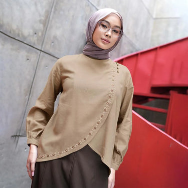 ZM Zaskia Mecca - Ramia Blouse Kemeja Wanita Daily - Detil Bahan Ramsera Katun Premium