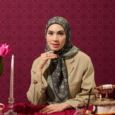 [INCLUDE HARD BOX] ZM Zaskia Mecca - Irama Scarf Tasdia Voil Hijab Motif - Harmoni Series | Square Segi Empat