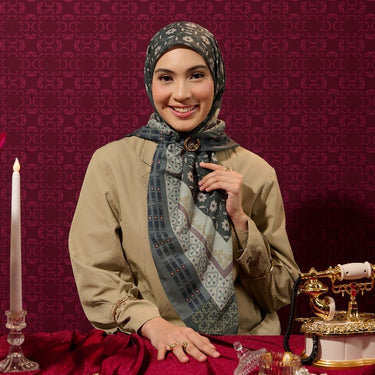 [INCLUDE HARD BOX] ZM Zaskia Mecca - Irama Scarf Tasdia Voil Hijab Motif - Harmoni Series | Square Segi Empat