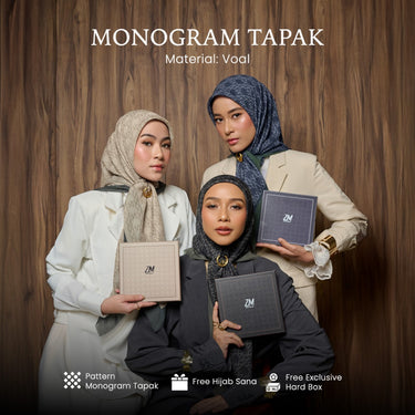 [New COllection] ZM Zaskia Mecca - Scarf Monogram Series Tapak | Hijab Premium Square Motif Kerudung Segi Empat