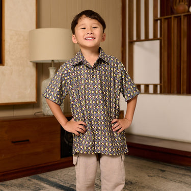 [New Collection] ZM Zaskia Mecca - Myoo Kemeja Anak - Monogram Rupa | Ramadhan Series