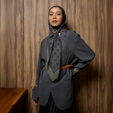 [New COllection] ZM Zaskia Mecca - Scarf Monogram Series Tapak | Hijab Premium Square Motif Kerudung Segi Empat
