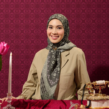 [INCLUDE HARD BOX] ZM Zaskia Mecca - Irama Scarf Tasdia Voil Hijab Motif - Harmoni Series | Square Segi Empat