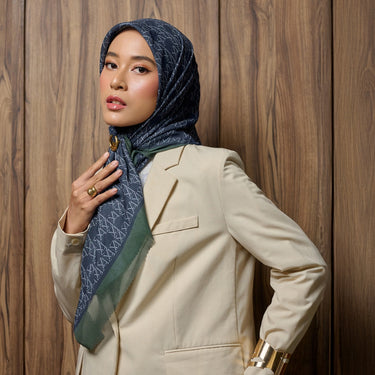 [New COllection] ZM Zaskia Mecca - Scarf Monogram Series Tapak | Hijab Premium Square Motif Kerudung Segi Empat