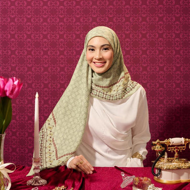 [INCLUDE PREMIUM HARD BOX] ZM Zaskia Mecca - Scarf Harmoni Series Alur | Hijab Premium Square Motif | Kerudung Segi Empat